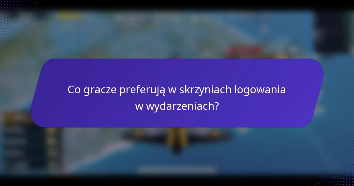 Co gracze preferują w skrzyniach logowania w wydarzeniach?
