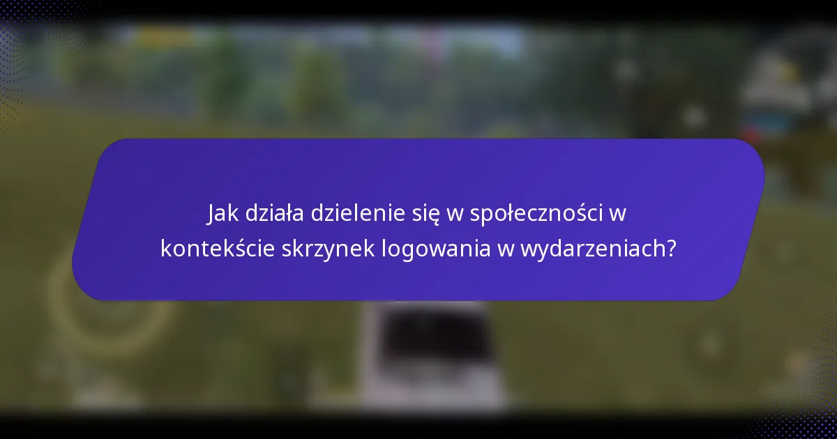 Jak działa dzielenie się w społeczności w kontekście skrzynek logowania w wydarzeniach?