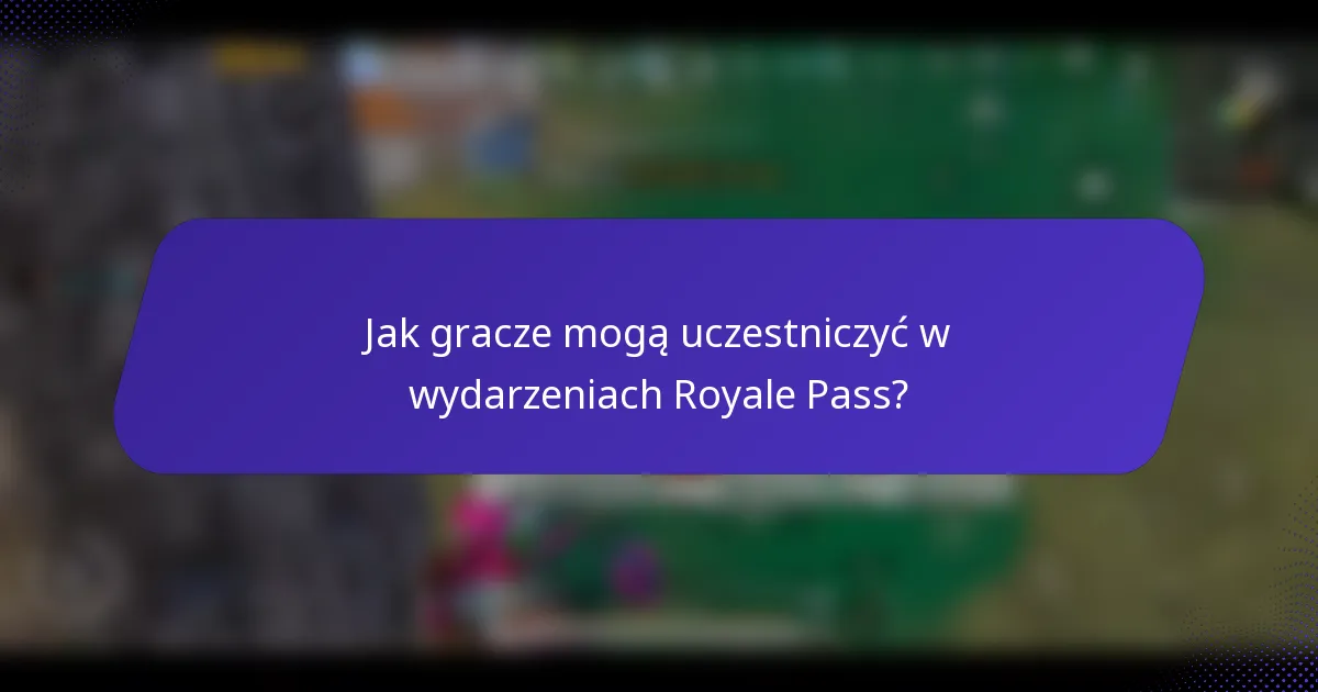Jak gracze mogą uczestniczyć w wydarzeniach Royale Pass?