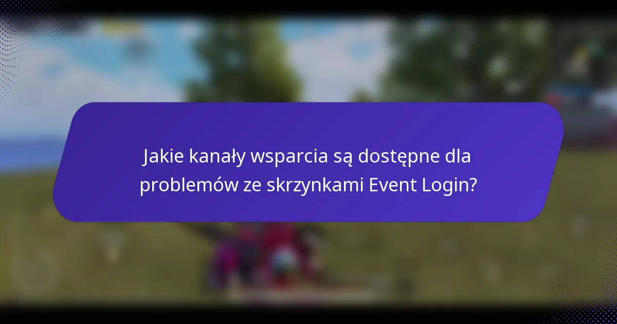 Jakie kanały wsparcia są dostępne dla problemów ze skrzynkami Event Login?