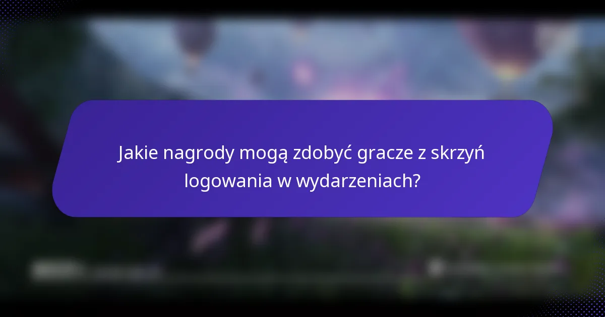 Jakie nagrody mogą zdobyć gracze z skrzyń logowania w wydarzeniach?