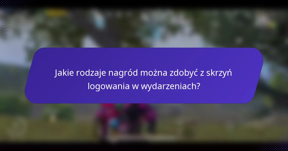 Jakie rodzaje nagród można zdobyć z skrzyń logowania w wydarzeniach?